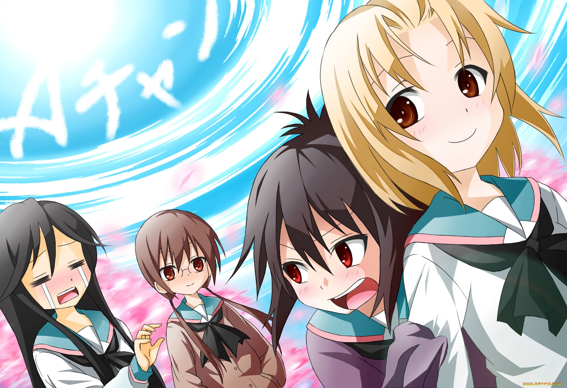 аниме, a, channel, фон, взгляд, девушки