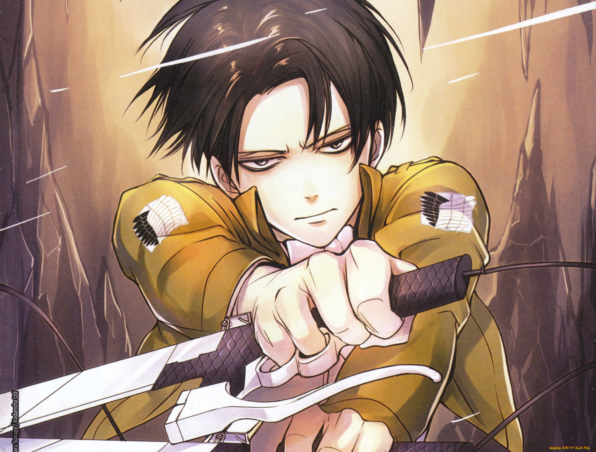 аниме, shingeki, no, kyojin, леви