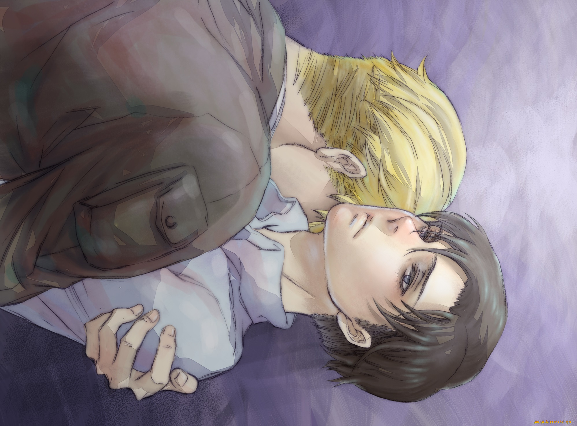 аниме, shingeki, no, kyojin, эрвин, леви