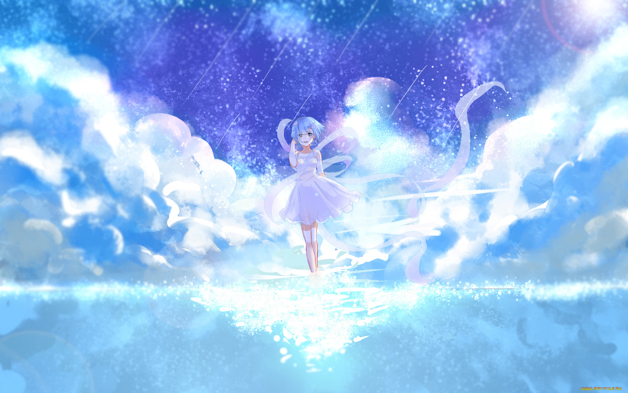 аниме, re, , zero, kara, hajimeru, isekai, seikatsu, девушка, взгляд, фон