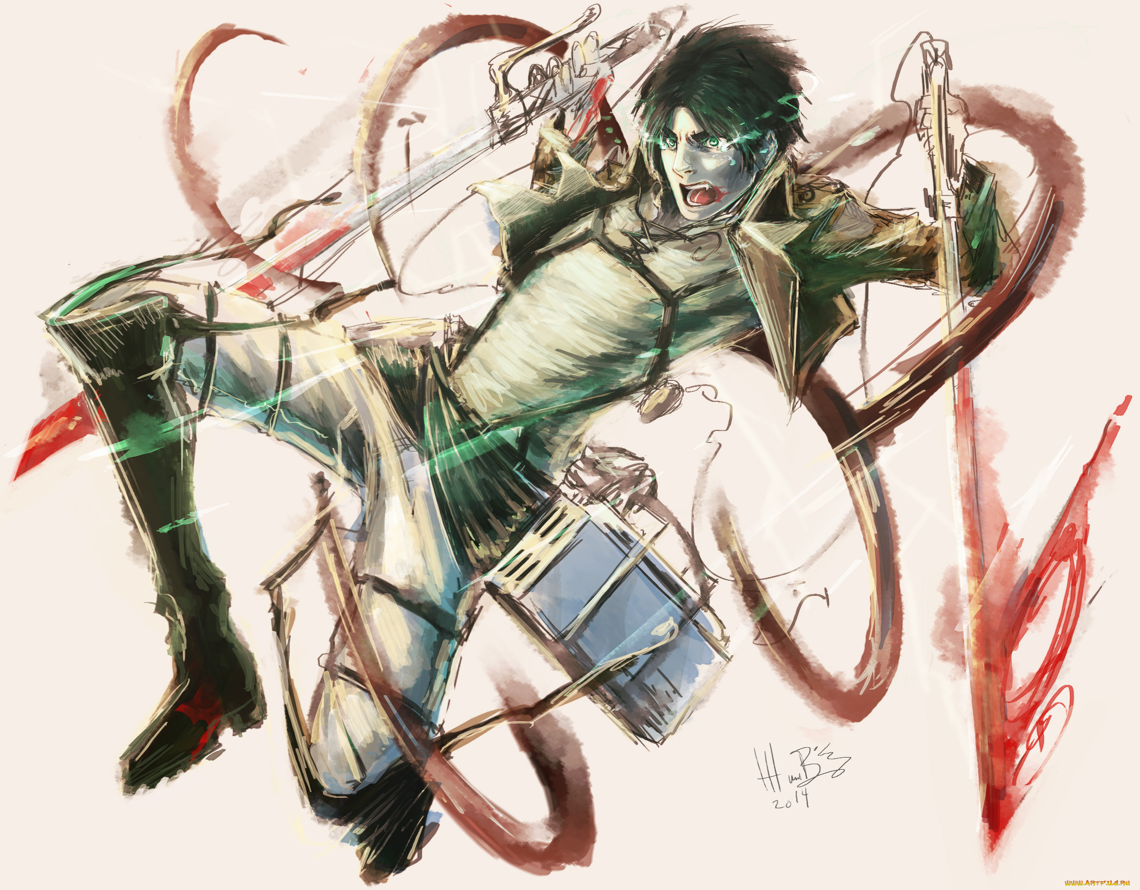 аниме, shingeki, no, kyojin, эрен