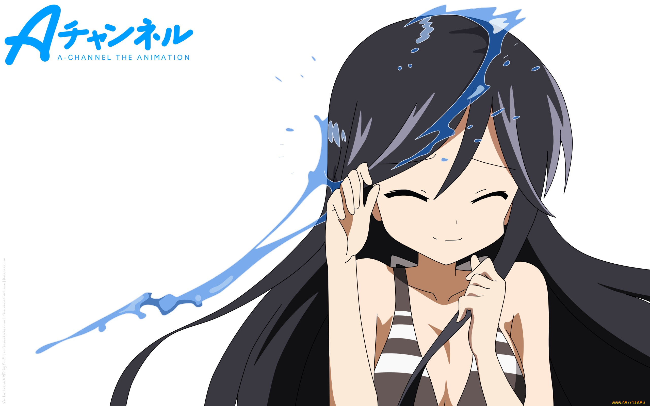 аниме, a, channel, фон, взгляд, девушка