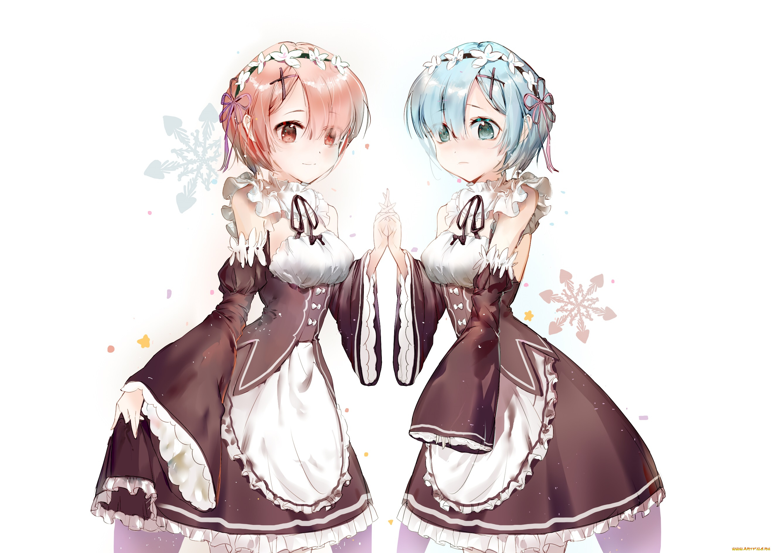 аниме, re, , zero, kara, hajimeru, isekai, seikatsu, рем, рам