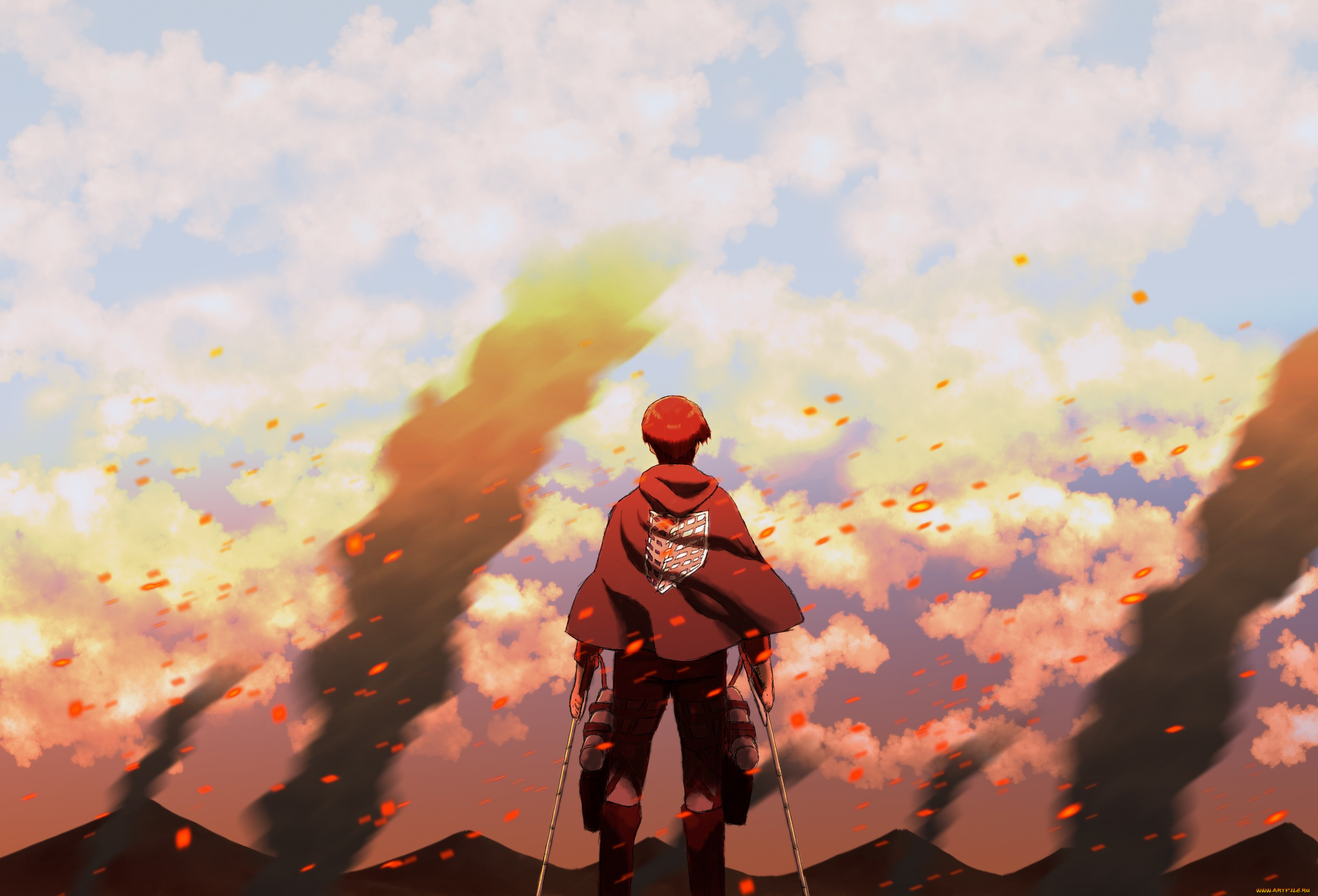 аниме, shingeki, no, kyojin, леви