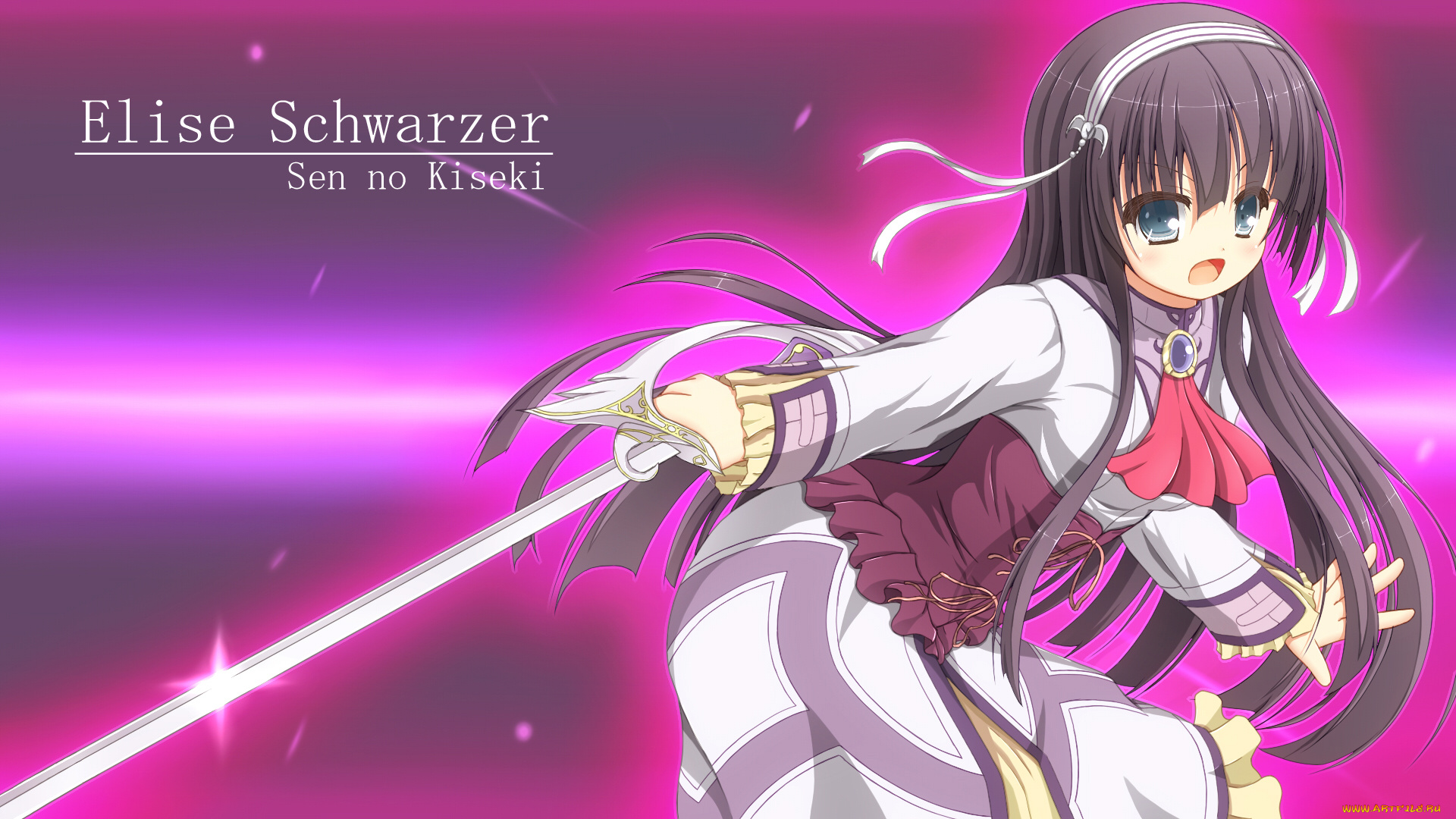 аниме, eiyuu, densetsu, , sora, no, kiseki, девушка, взгляд, фон