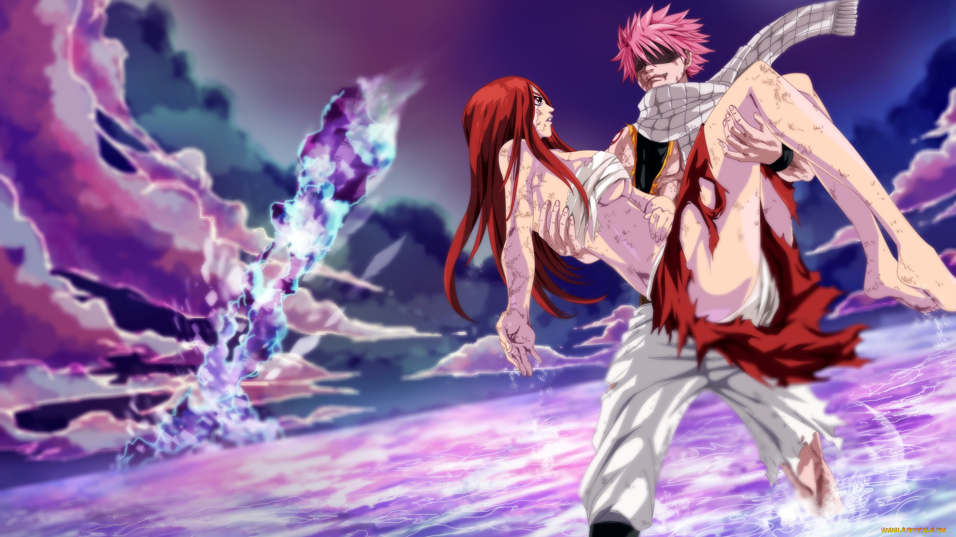 аниме, fairy, tail, эльза, нацу