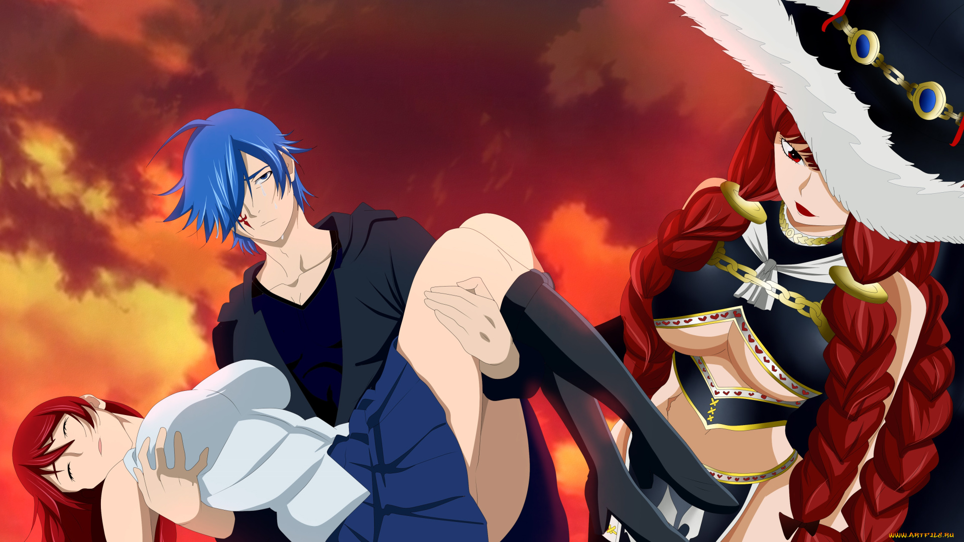 аниме, fairy, tail, хвост, феи