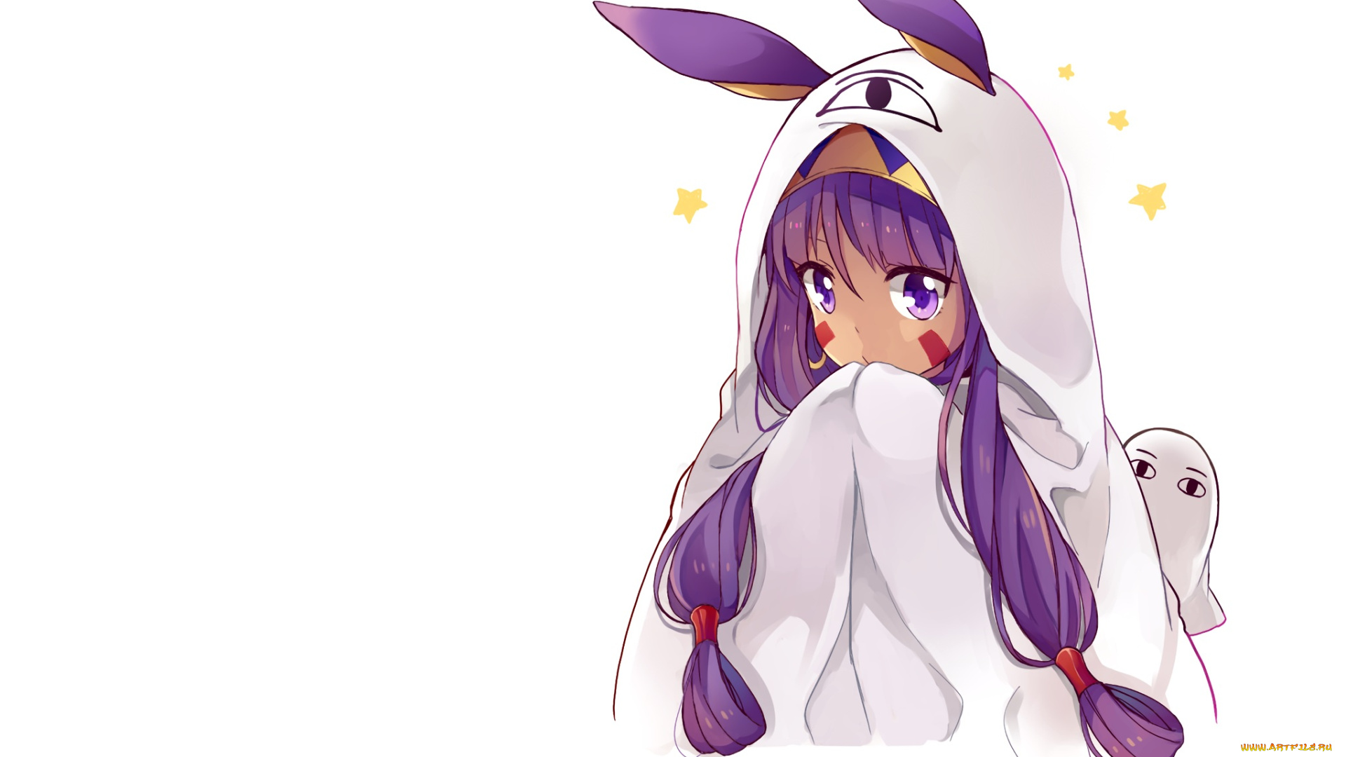 аниме, fate, stay, night, девушка, взгляд, фон