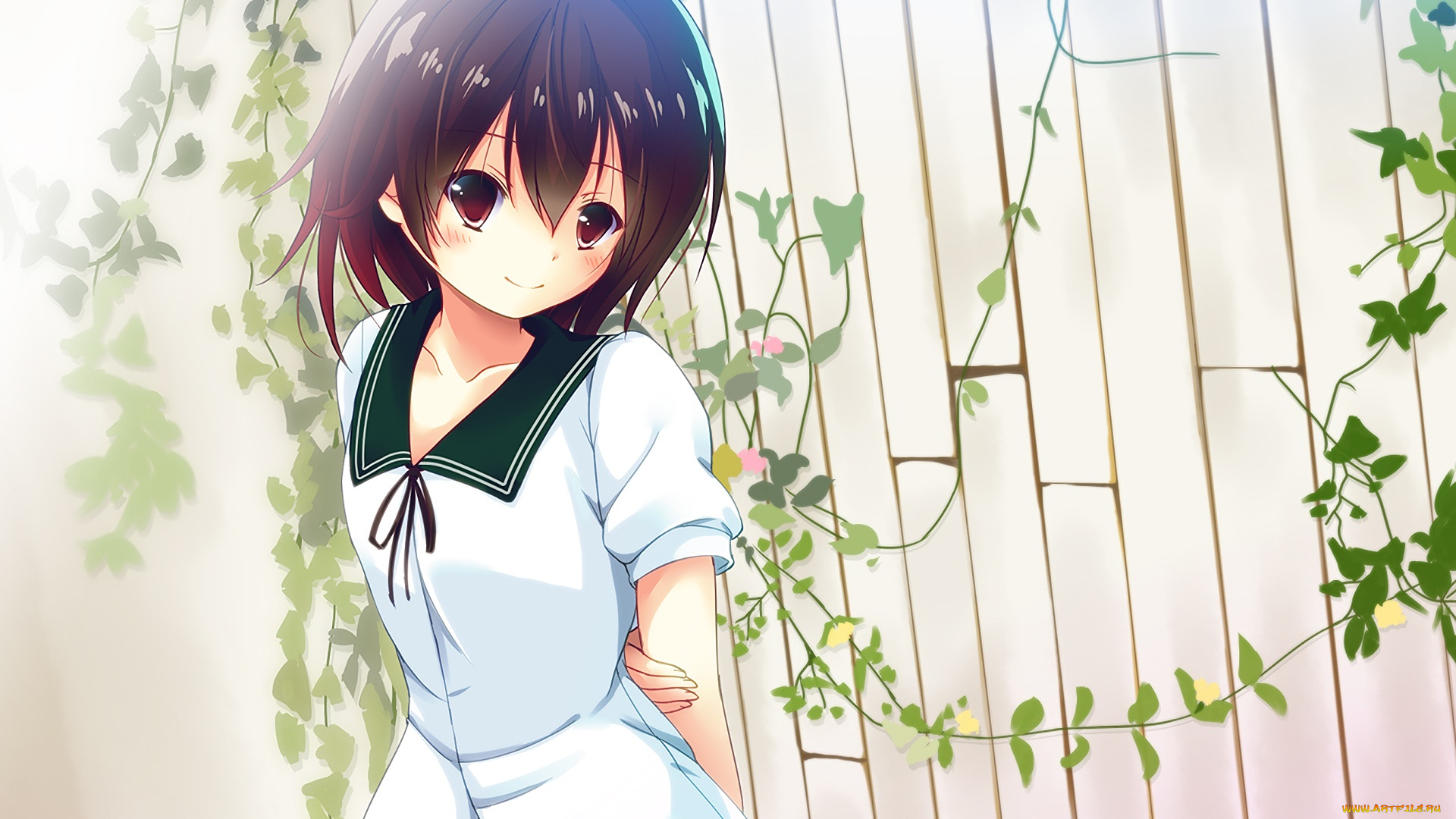 аниме, kantai, collection, девушка, взгляд, фон