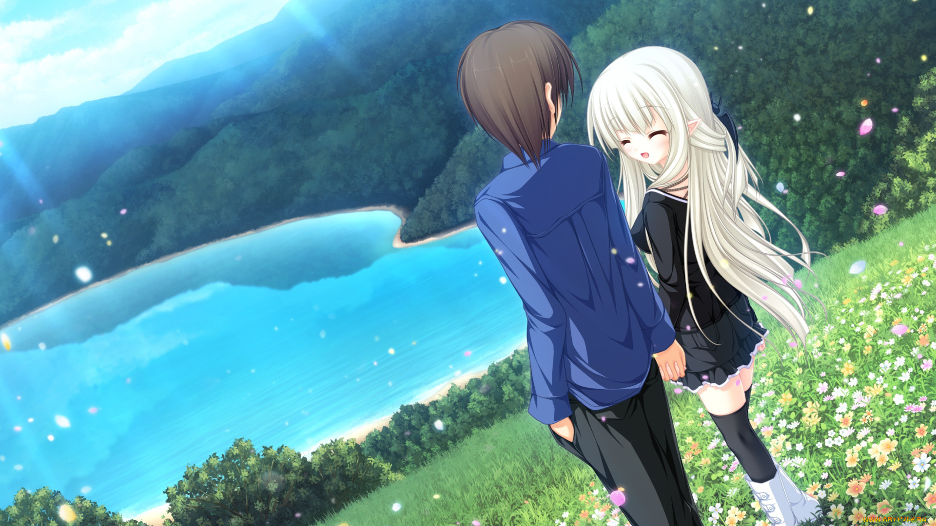 аниме, lunaris, filia, двое