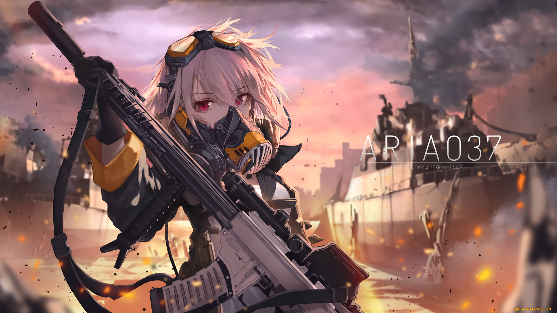 аниме, оружие, , техника, , технологии, девушка