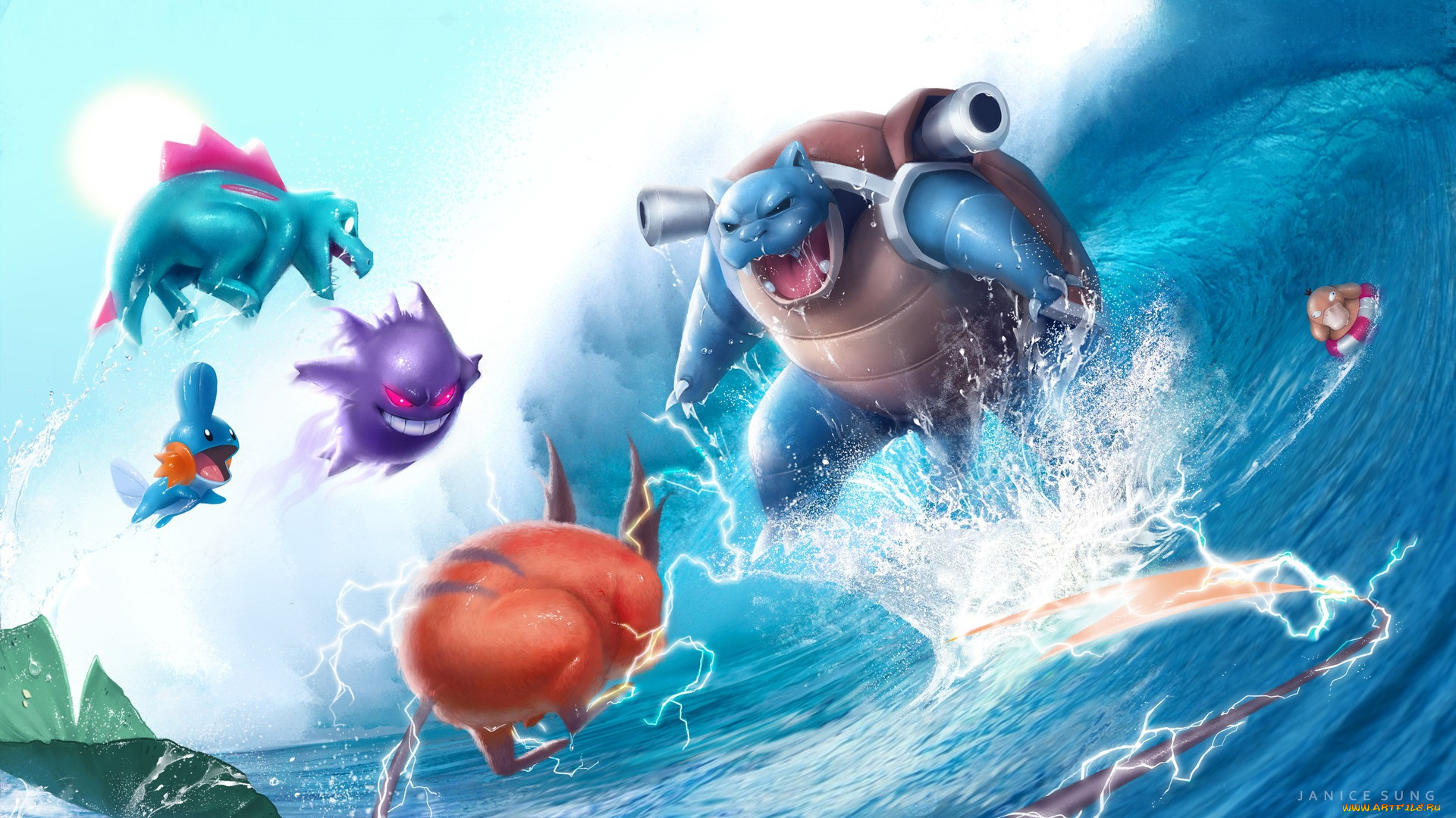 аниме, pokemon, арт, битва, покемон