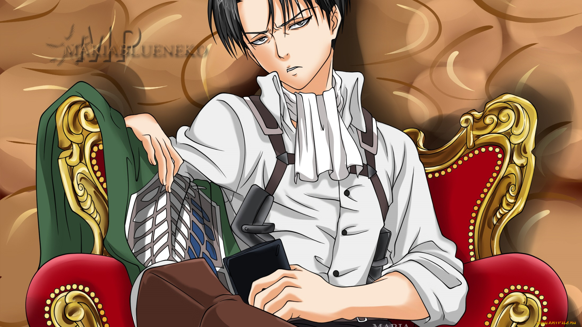 аниме, shingeki, no, kyojin, леви