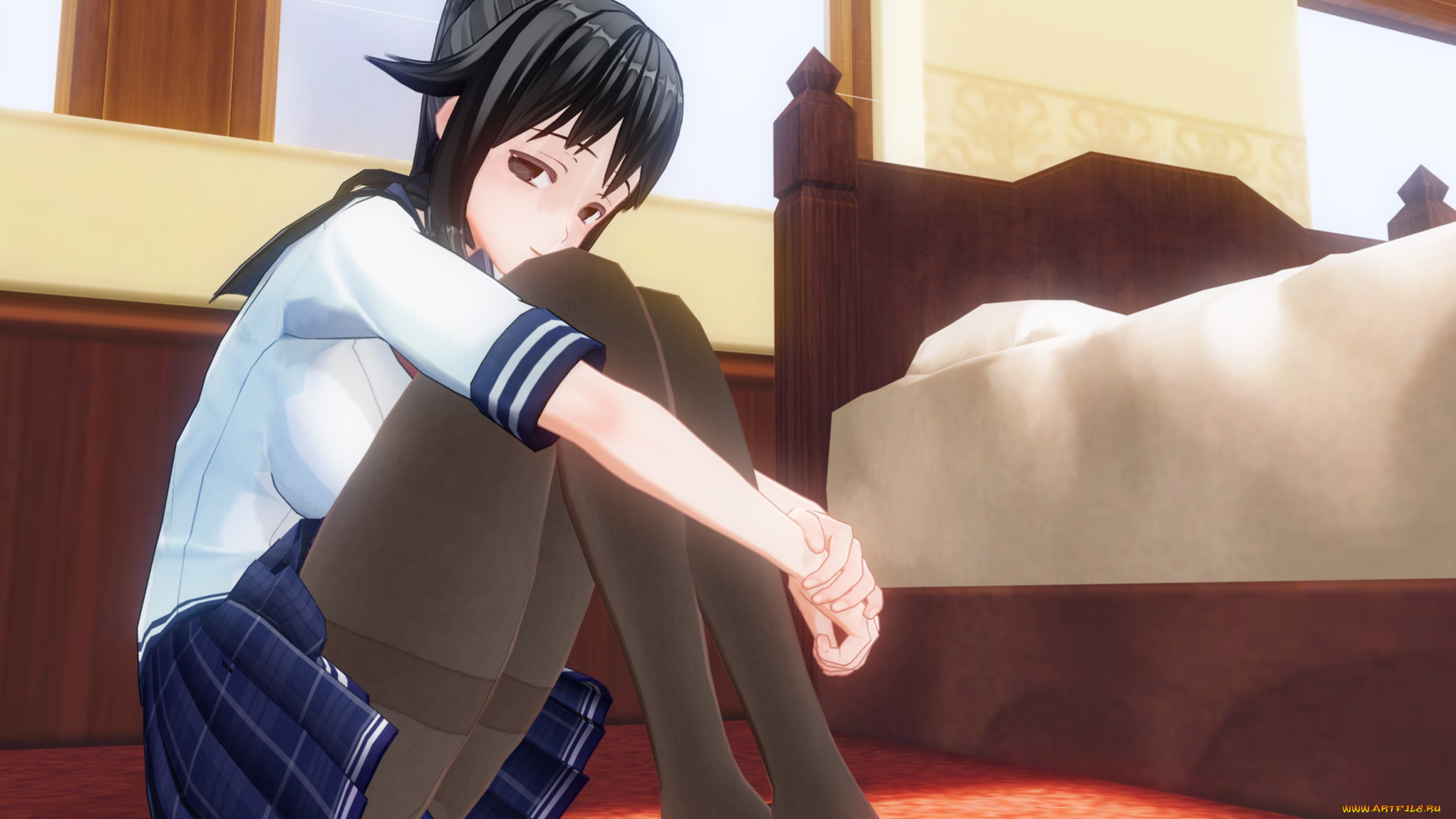 аниме, unknown, , другое, фон, взгляд, девушка