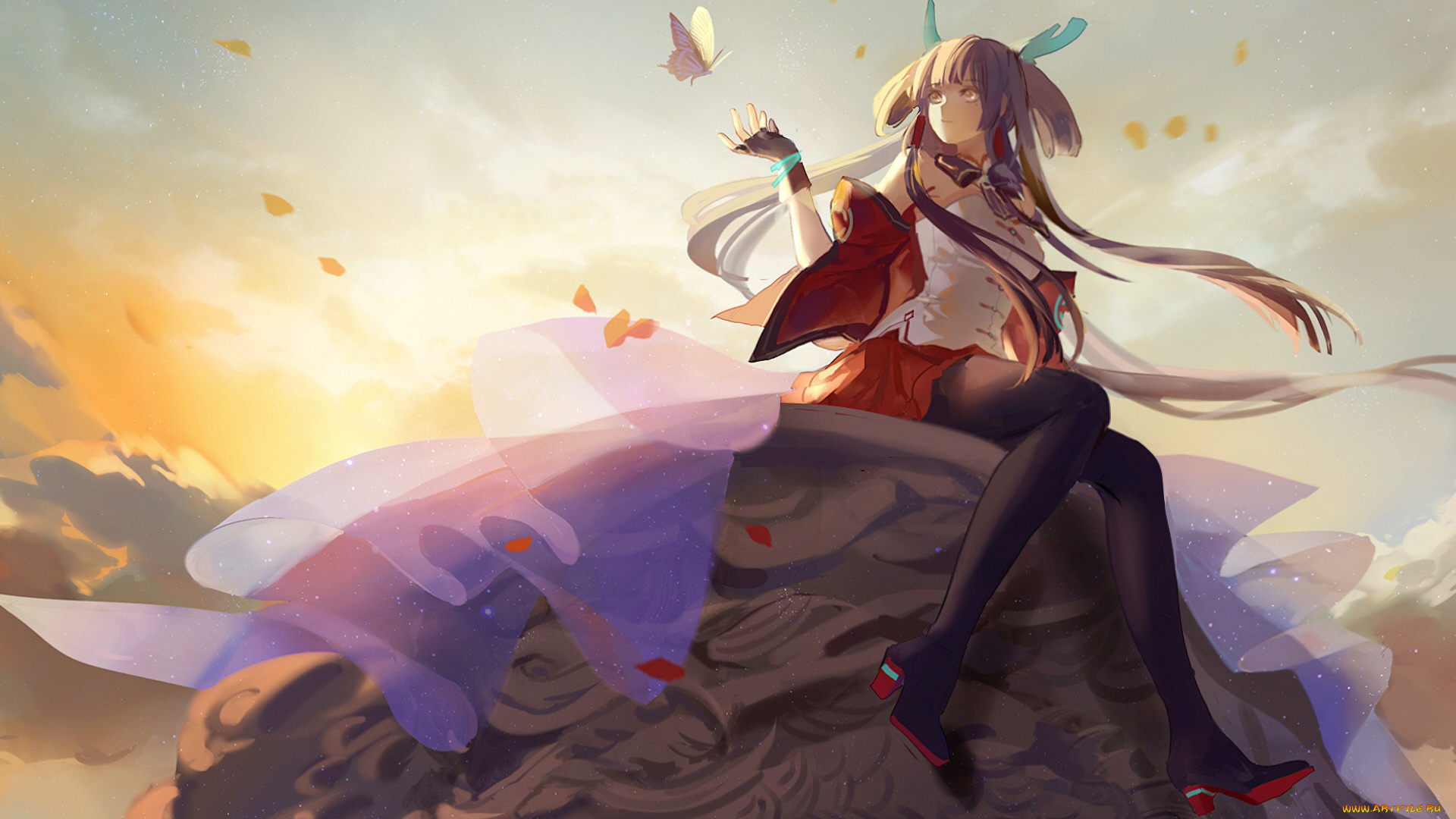 аниме, животные, , существа, девушка