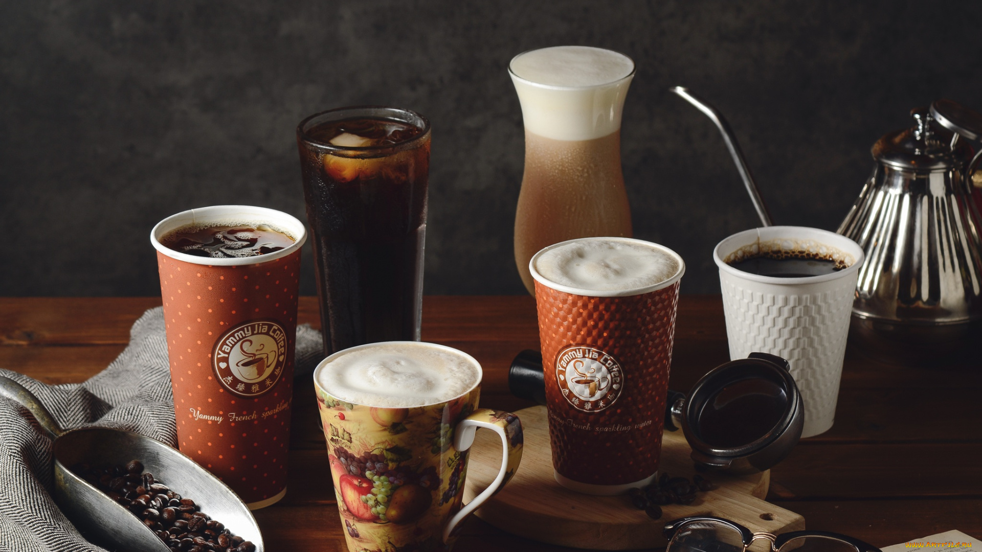 еда, кофе, , кофейные, зёрна, напитки, стаканы