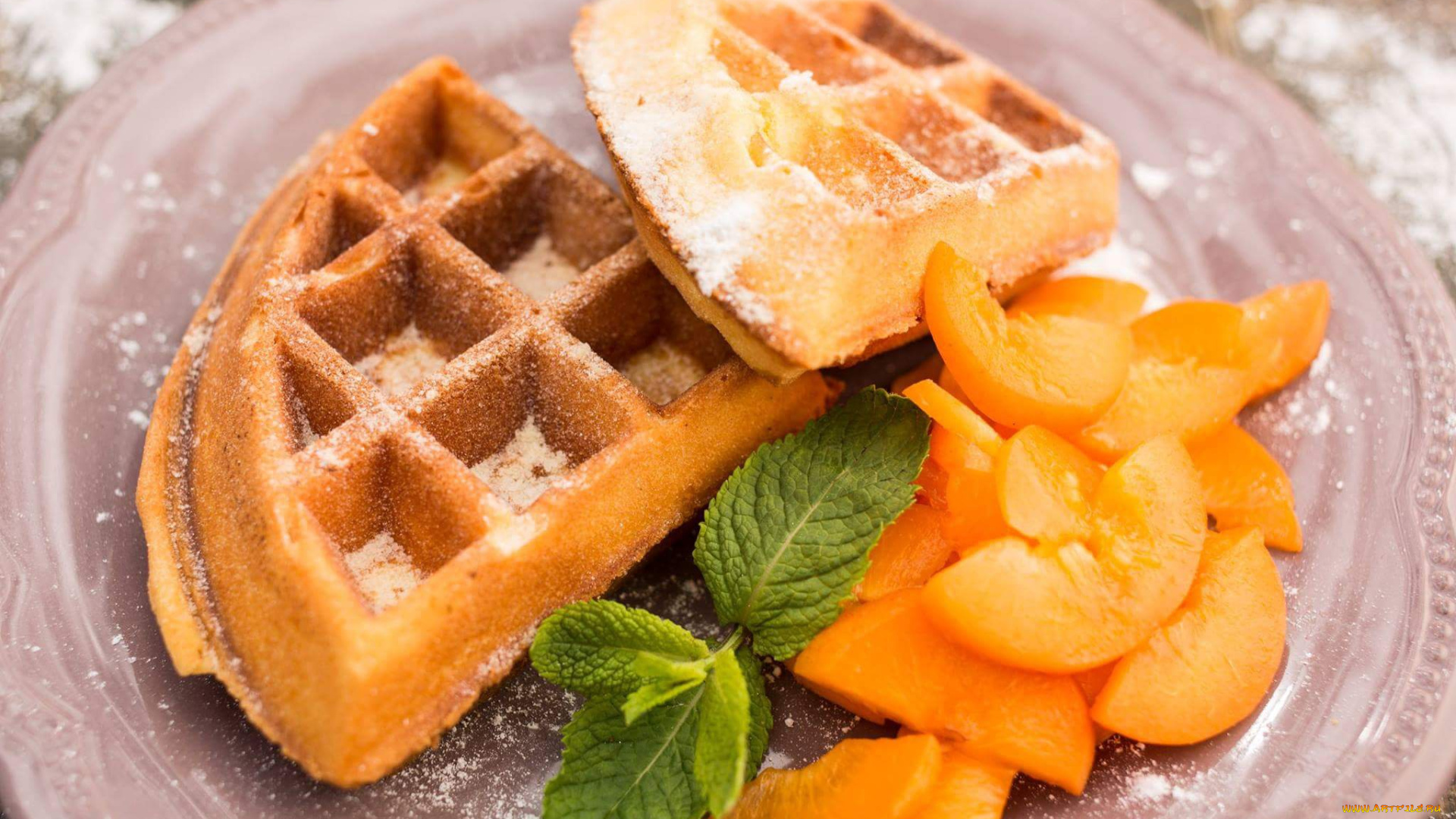 еда, пирожные, , кексы, , печенье, мята, абрикосы, вафли