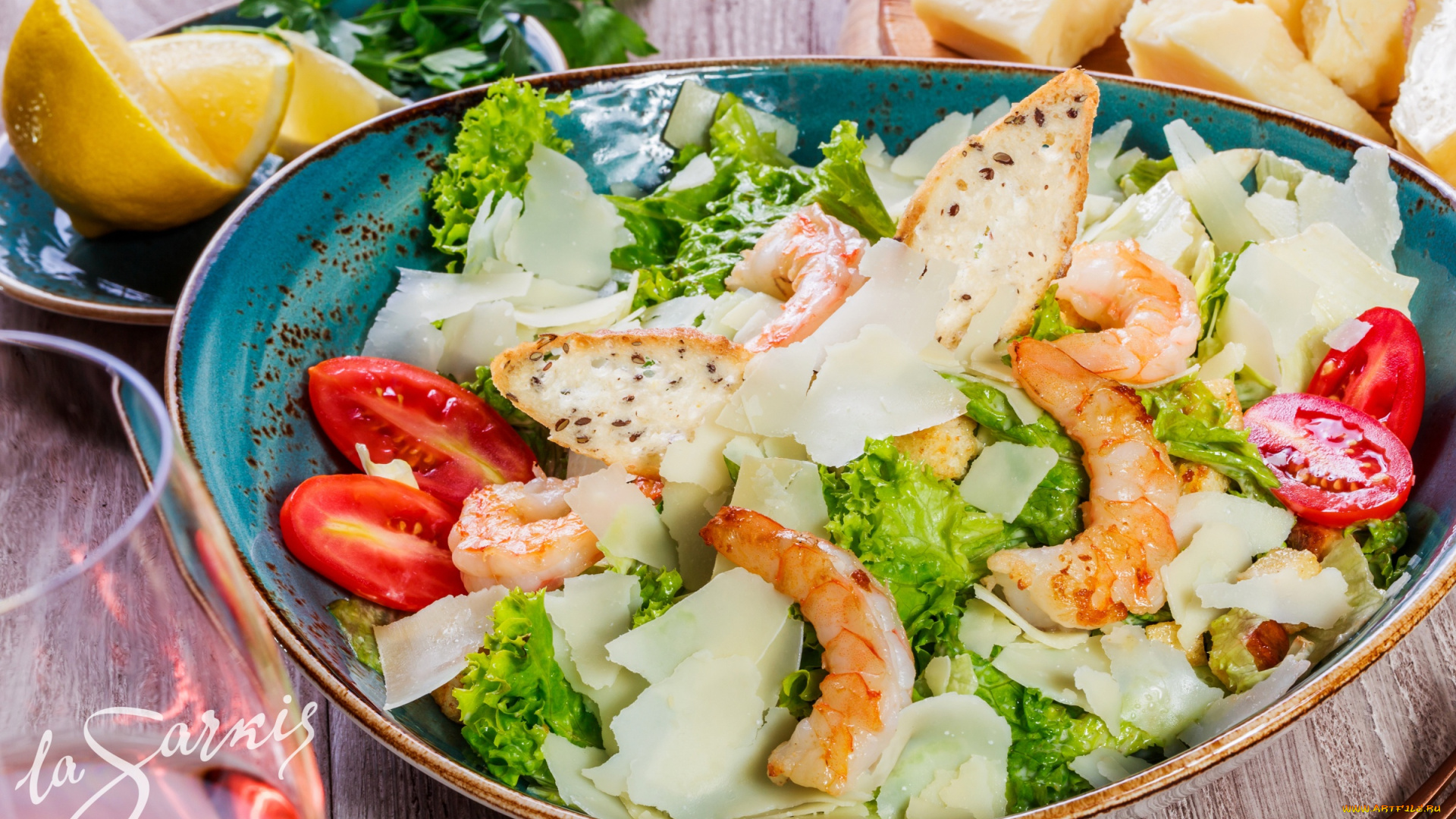 еда, салаты, , закуски, креветки, салат, помидоры