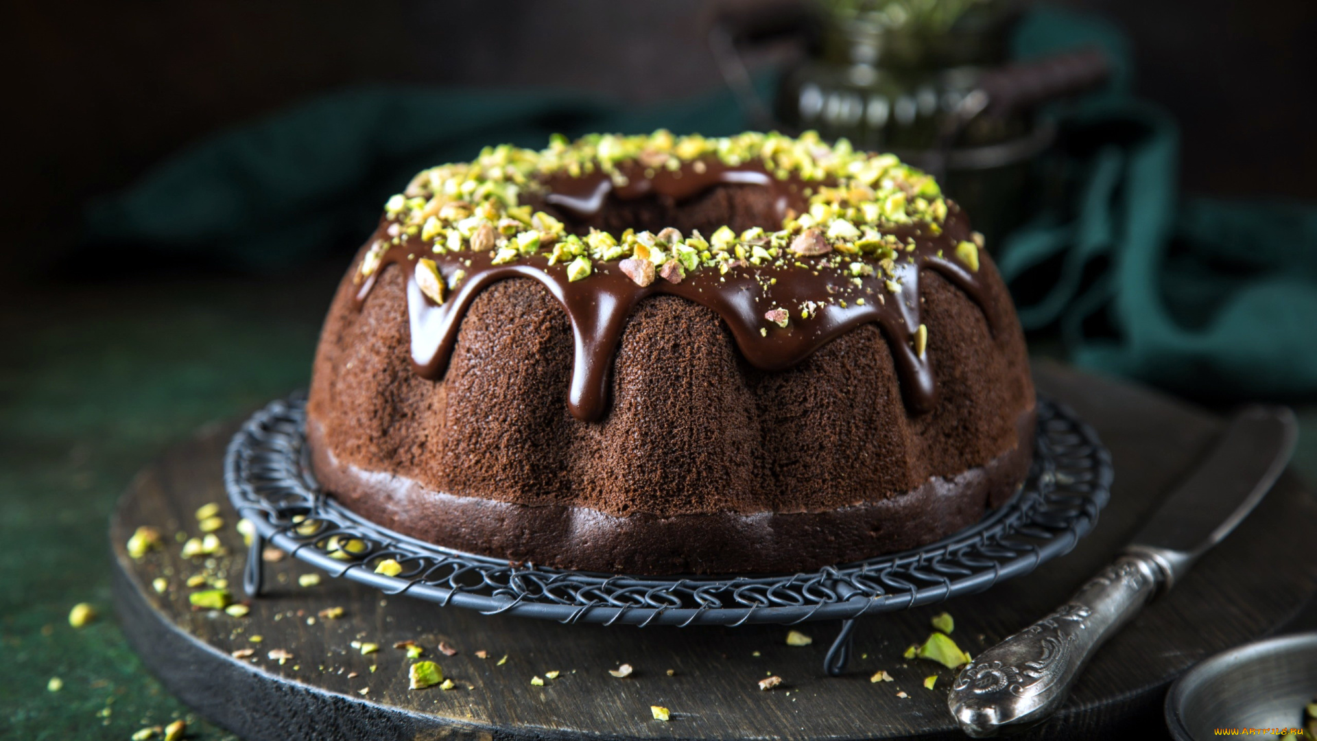 еда, торты, орехи, шоколадный, глазурь