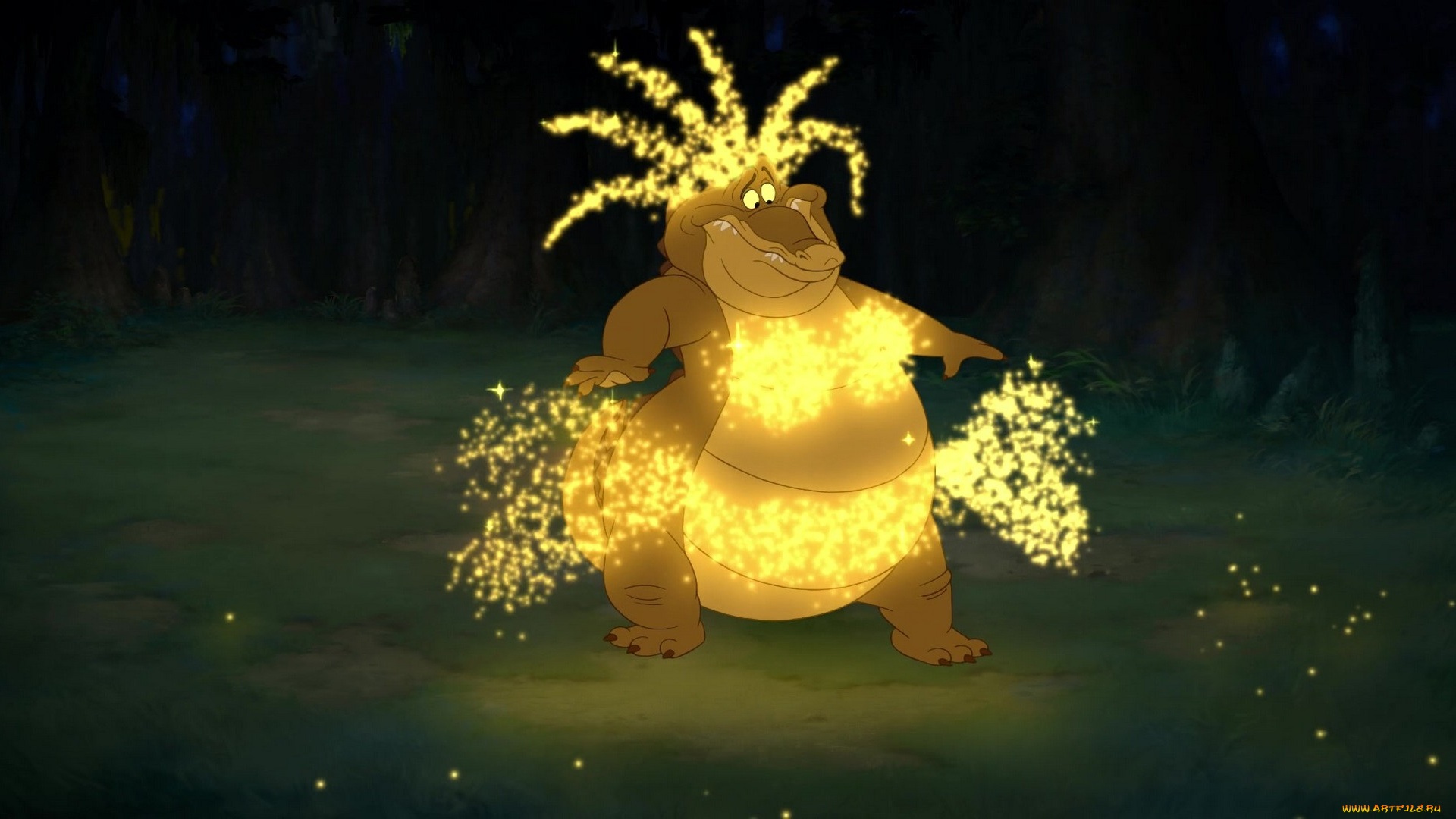 мультфильмы, the, princess, and, the, frog, крокодил, светлячки