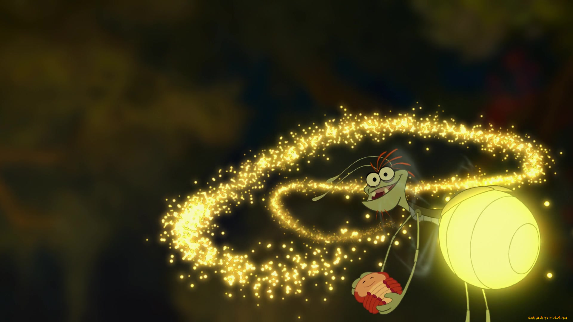 мультфильмы, the, princess, and, the, frog, светлячок, насекомое