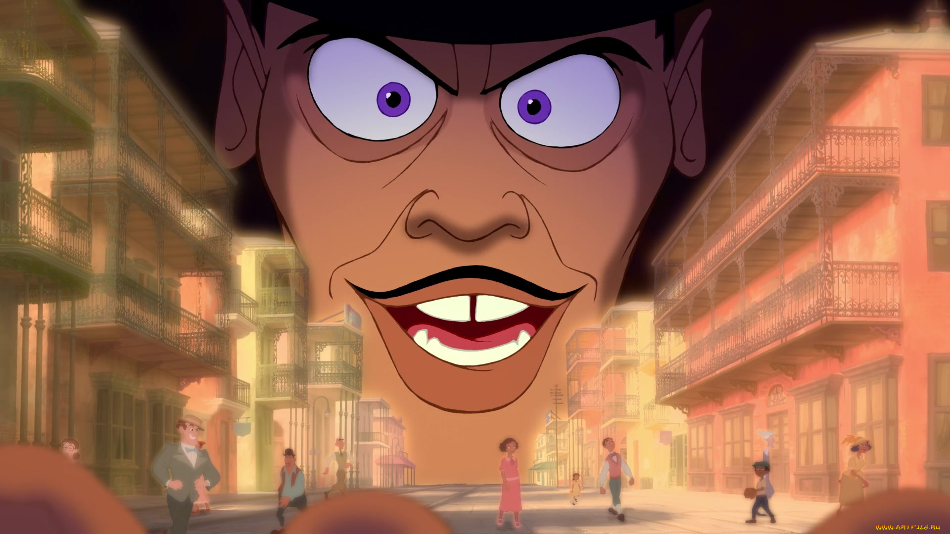 мультфильмы, the, princess, and, the, frog, здания, люди, лицо