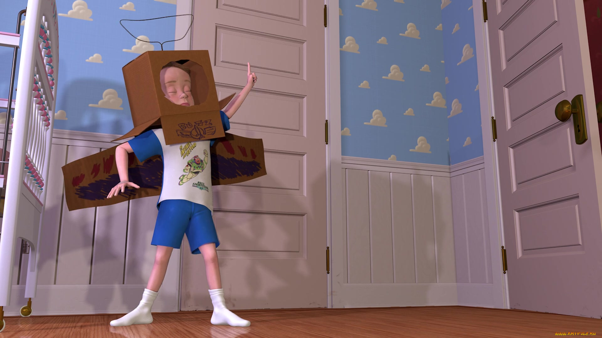 мультфильмы, toy, story, коробка, мальчик, дверь