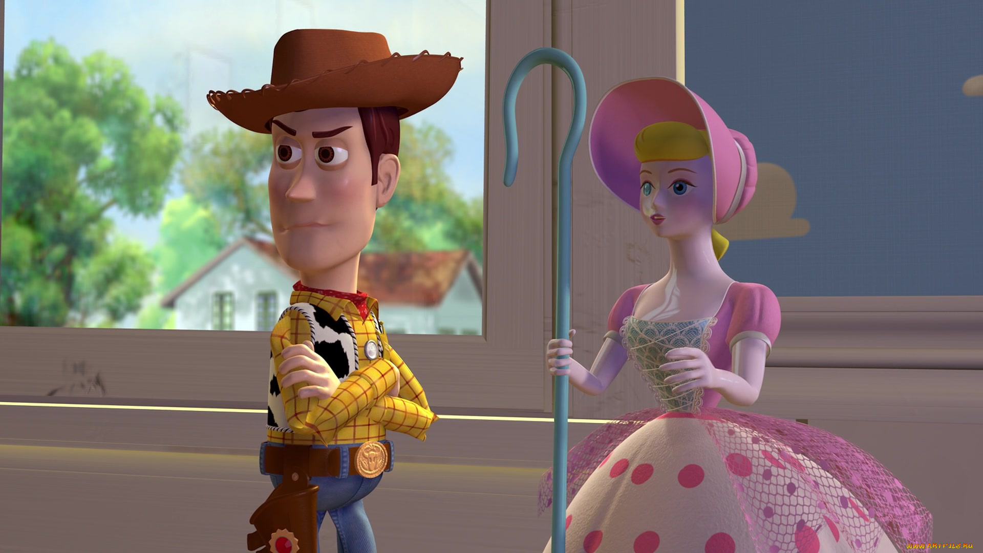 мультфильмы, toy, story, пастушка, окно, кукла, ковбой, игрушки