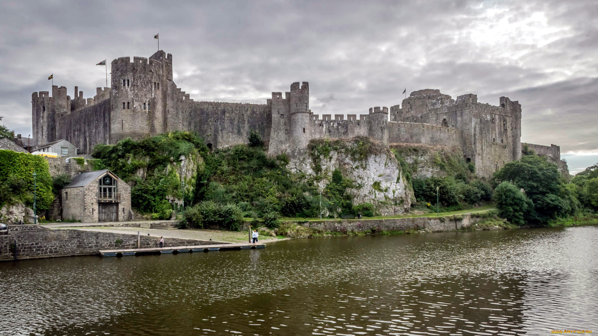 pembroke, castle, , pembrokeshire, , wales, города, замки, англии, wales, pembrokeshire, pembroke, castle