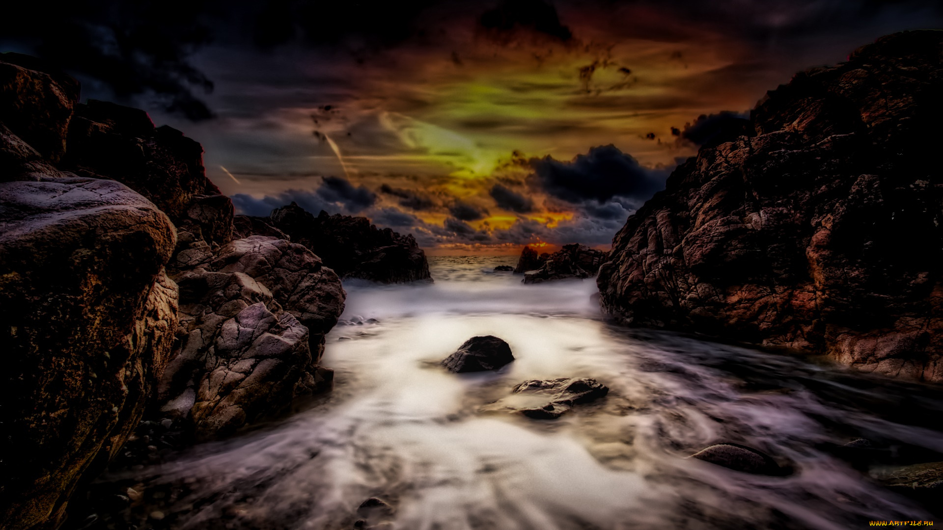 природа, реки, озера, поток, камни