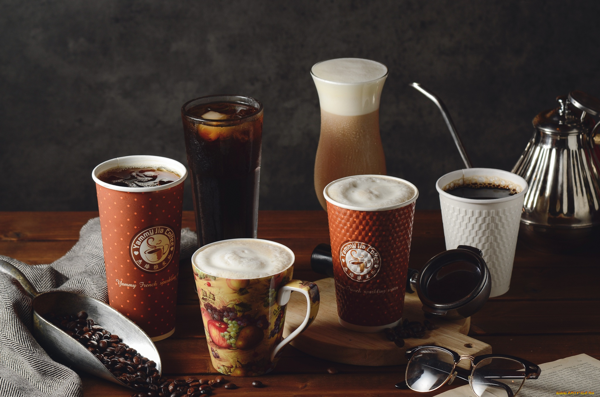 еда, кофе, , кофейные, зёрна, напитки, стаканы