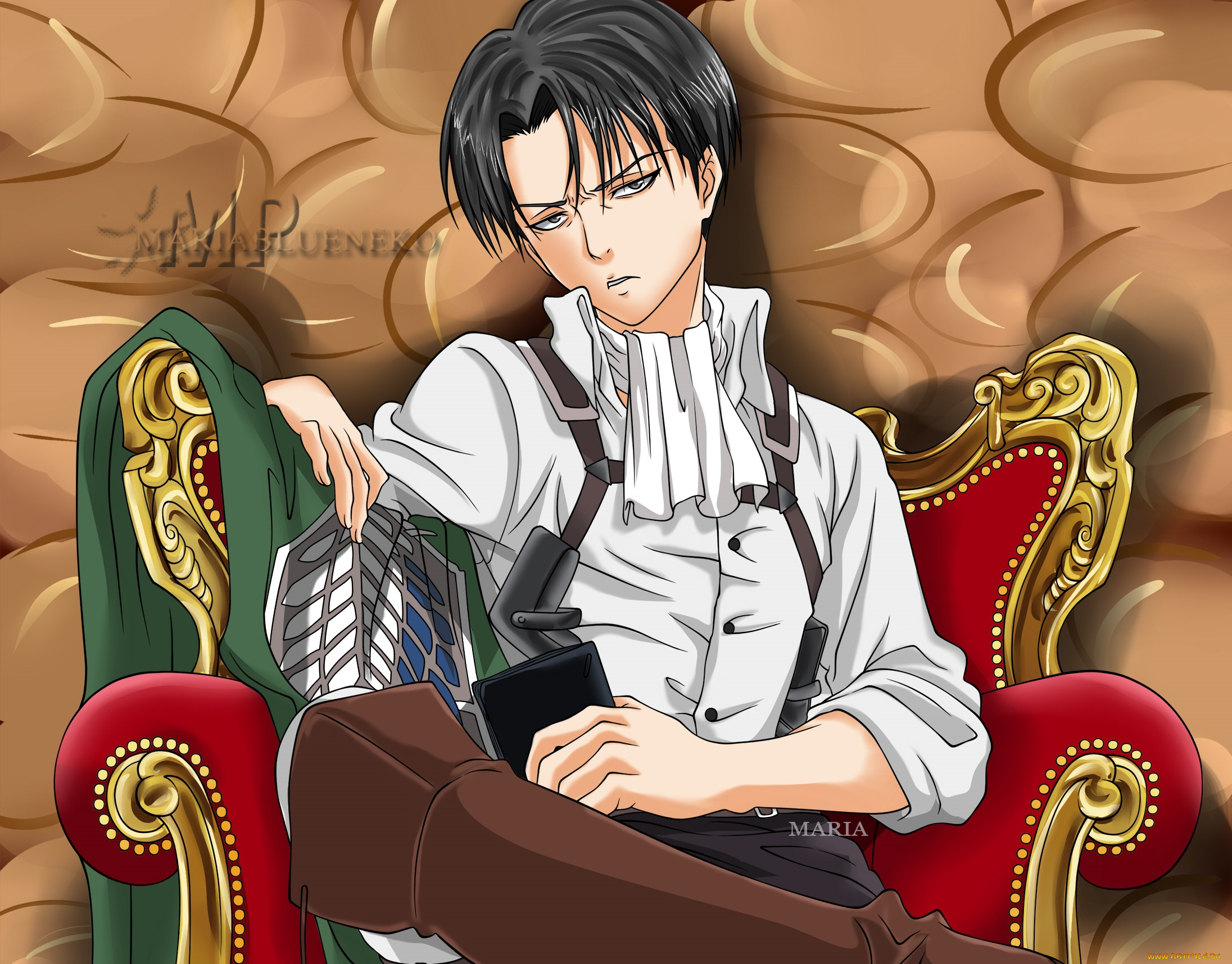 аниме, shingeki, no, kyojin, леви