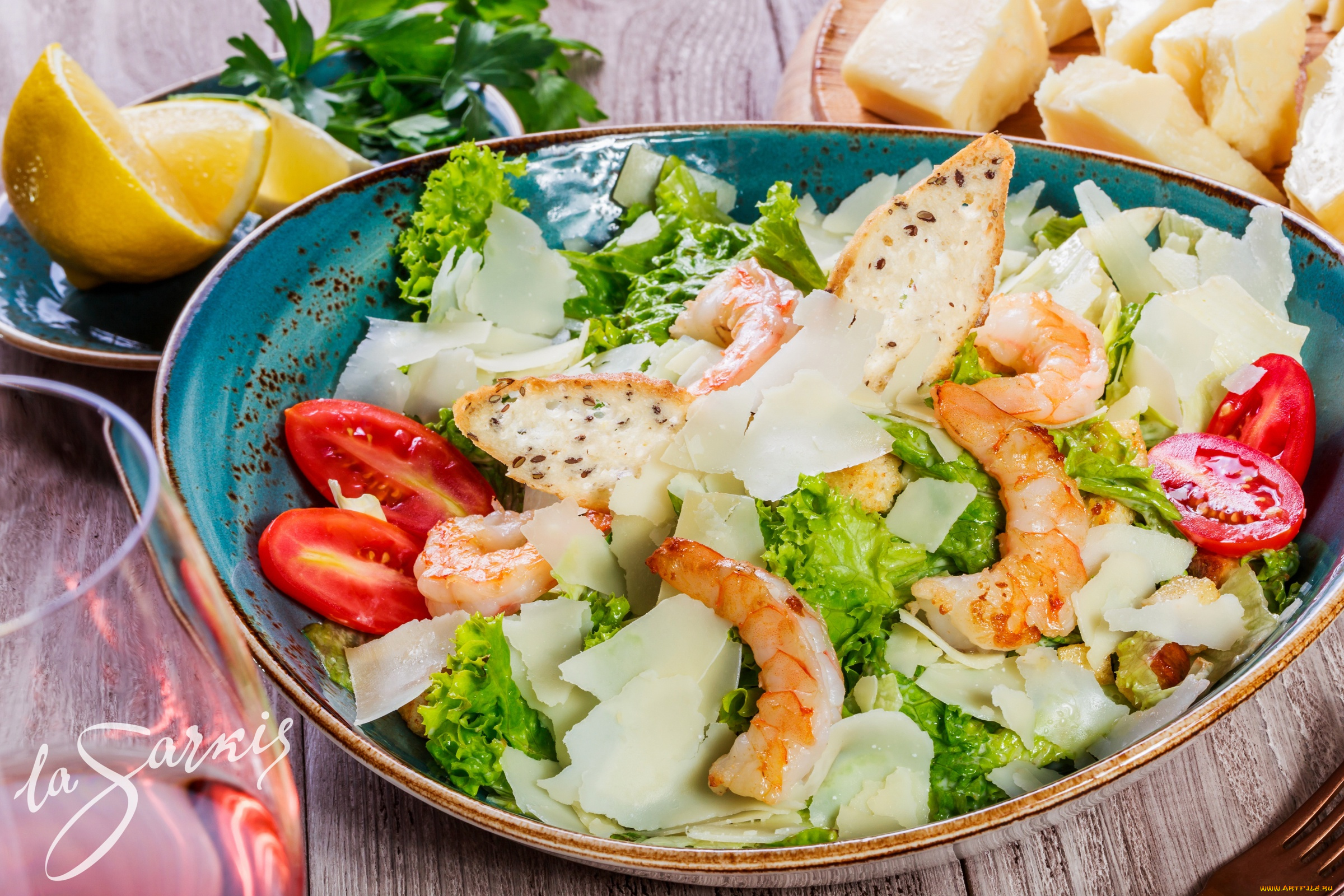 еда, салаты, , закуски, креветки, салат, помидоры