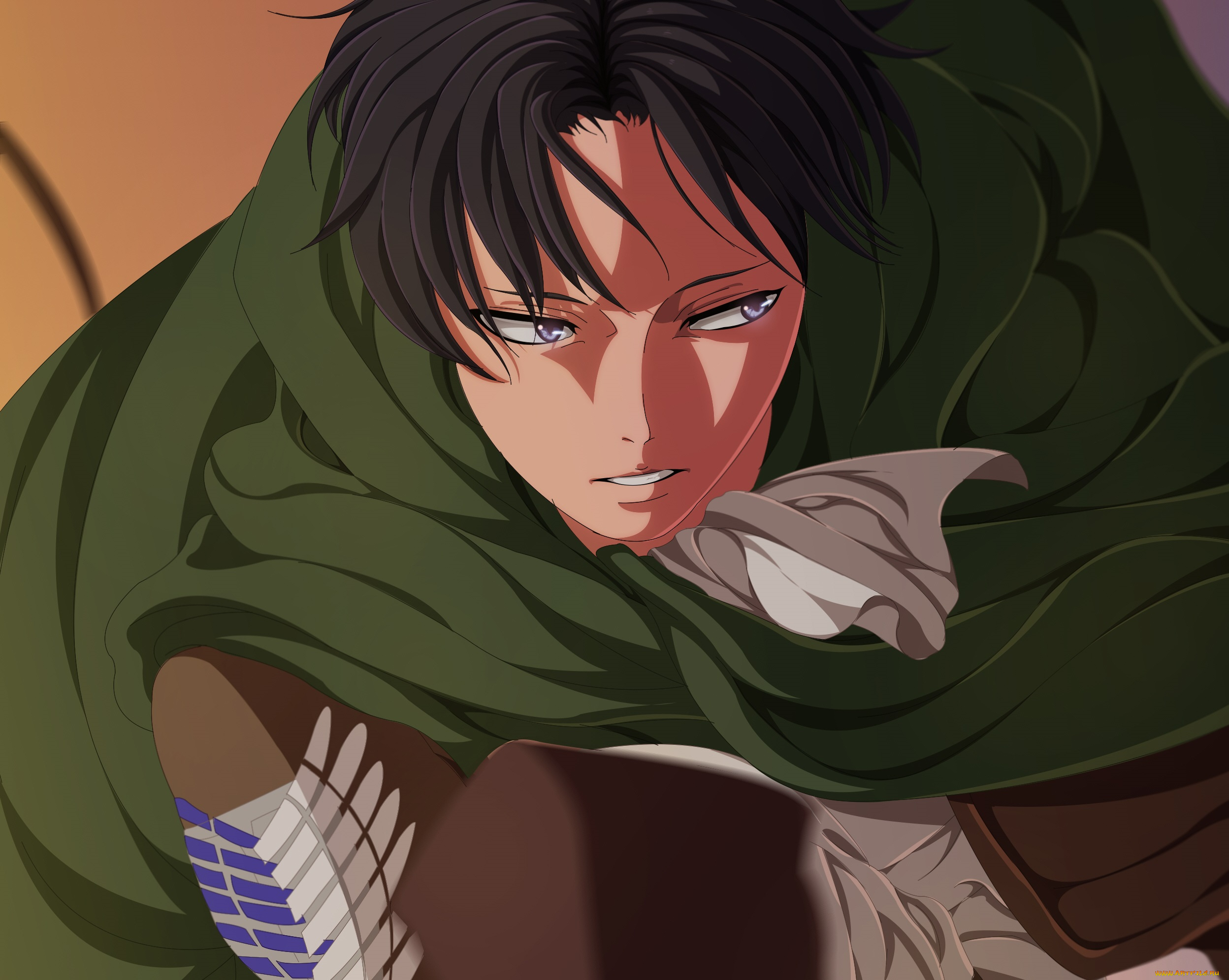 аниме, shingeki, no, kyojin, леви