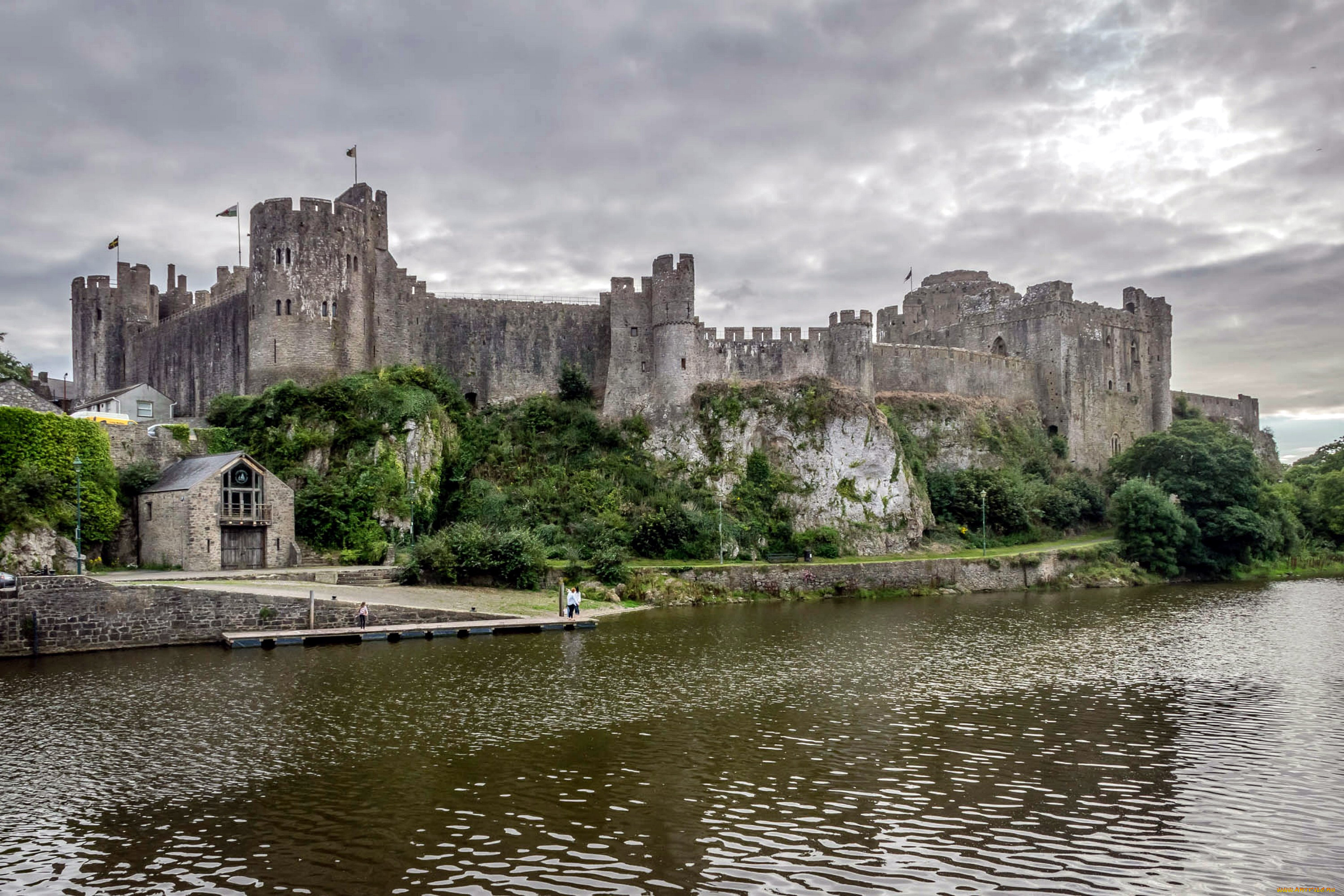 pembroke, castle, , pembrokeshire, , wales, города, замки, англии, wales, pembrokeshire, pembroke, castle