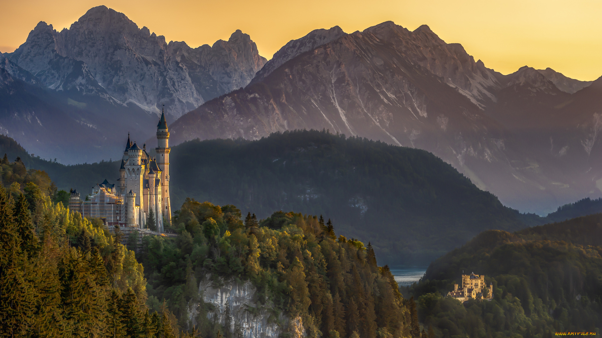 castles, neuschwanstein, города, замок, нойшванштайн, , германия, простор