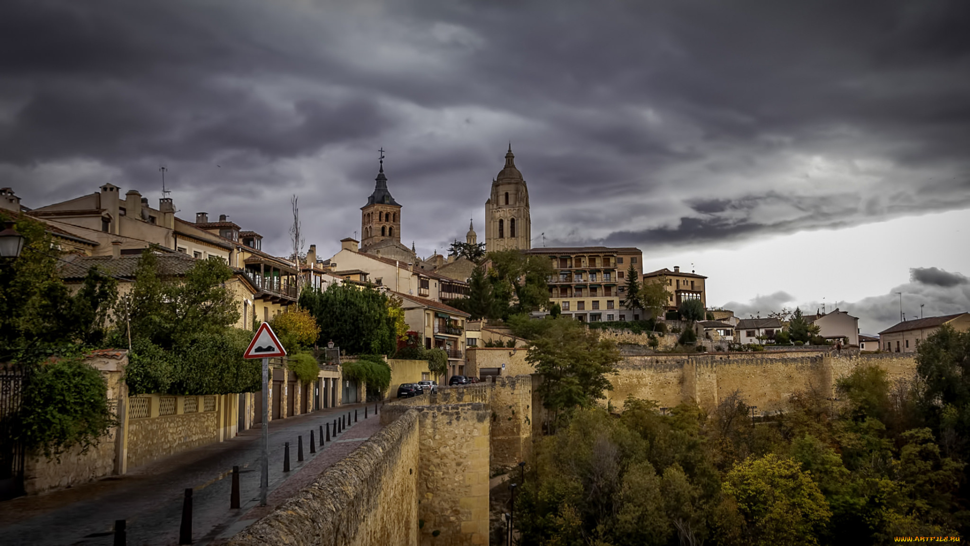 catedral, de, segovia, города, -, панорамы, простор