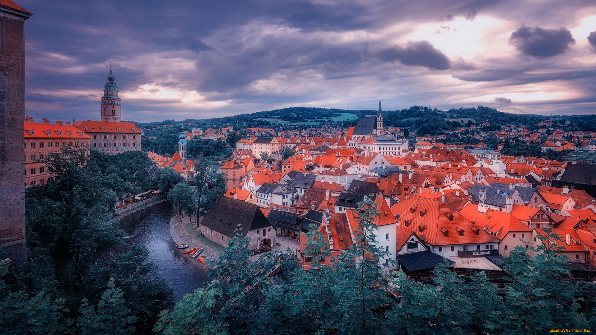 cesky, krumlov, города, -, панорамы, простор