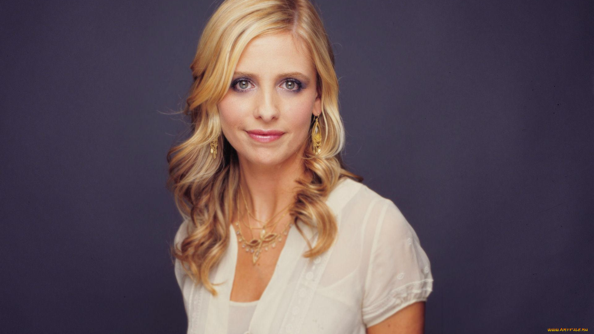 девушки, sarah, michelle, gellar, украшения, актриса, блондинка, улыбка