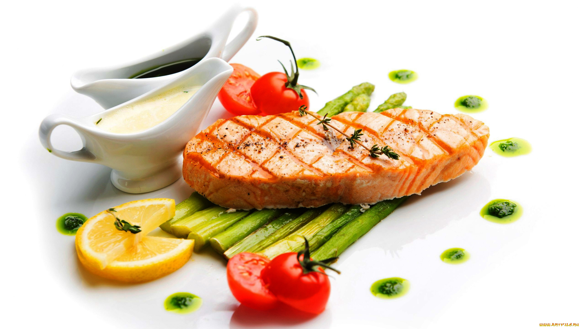 еда, рыбные, блюда, , с, морепродуктами, лосось, томаты, помидоры