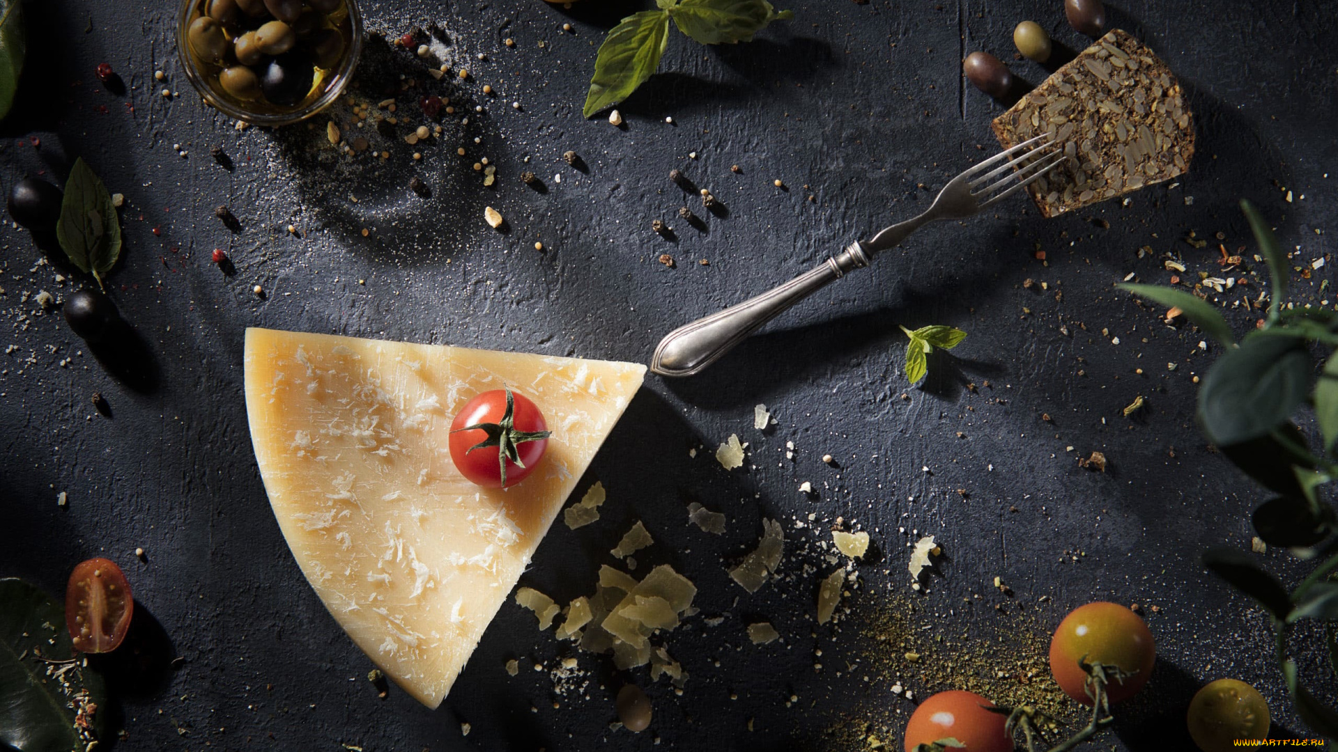 еда, сырные, изделия, сыр, томаты, помидоры