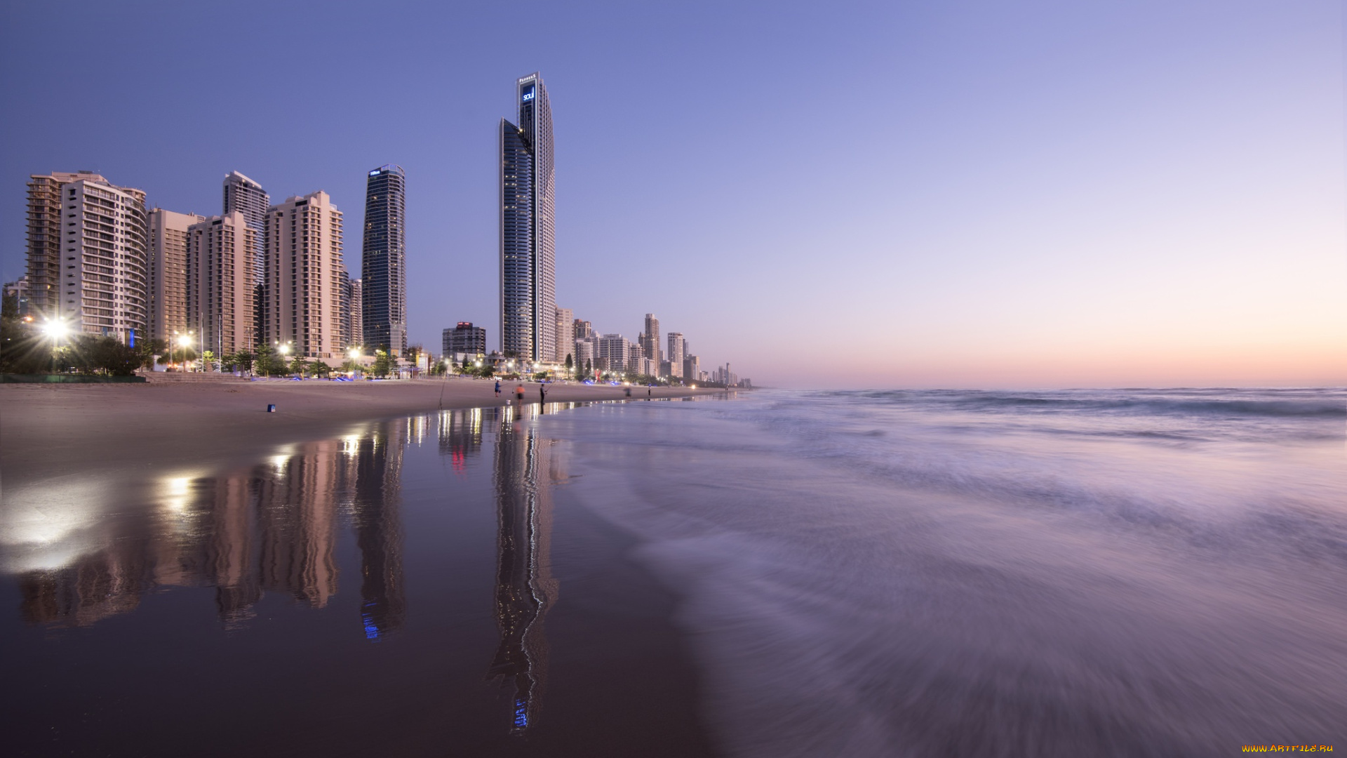 города, -, панорамы, surfersparadise, queensland, australia