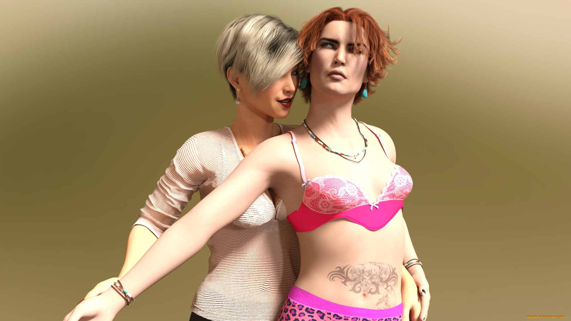 3д, графика, люди, , people, фон, взгляд, девушки