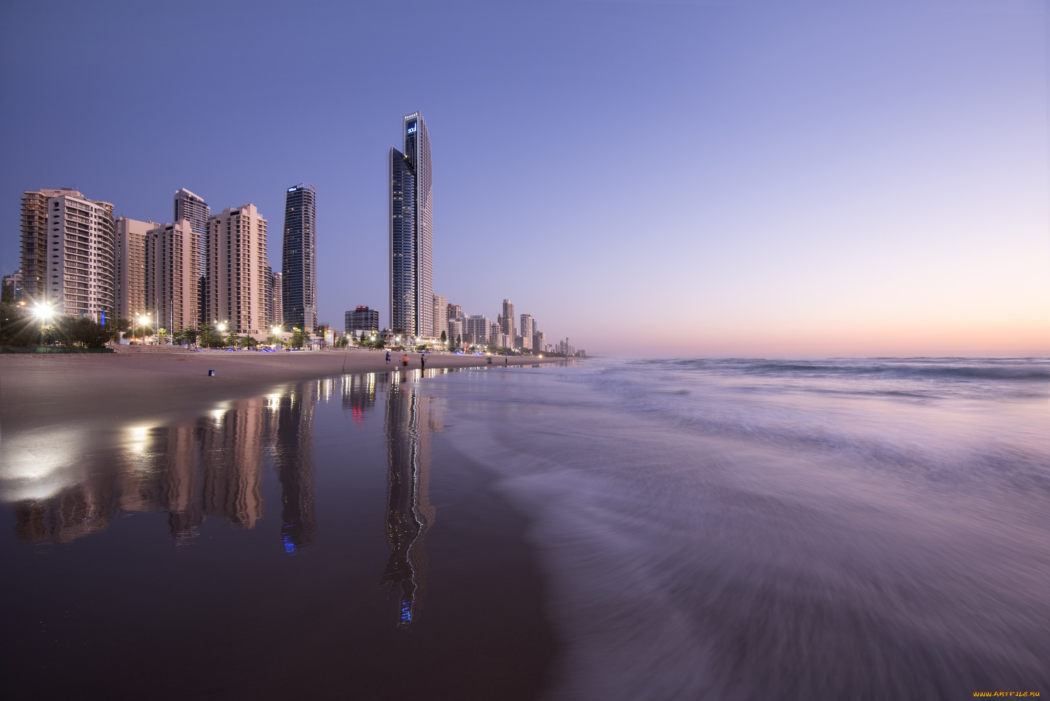 города, -, панорамы, surfersparadise, queensland, australia