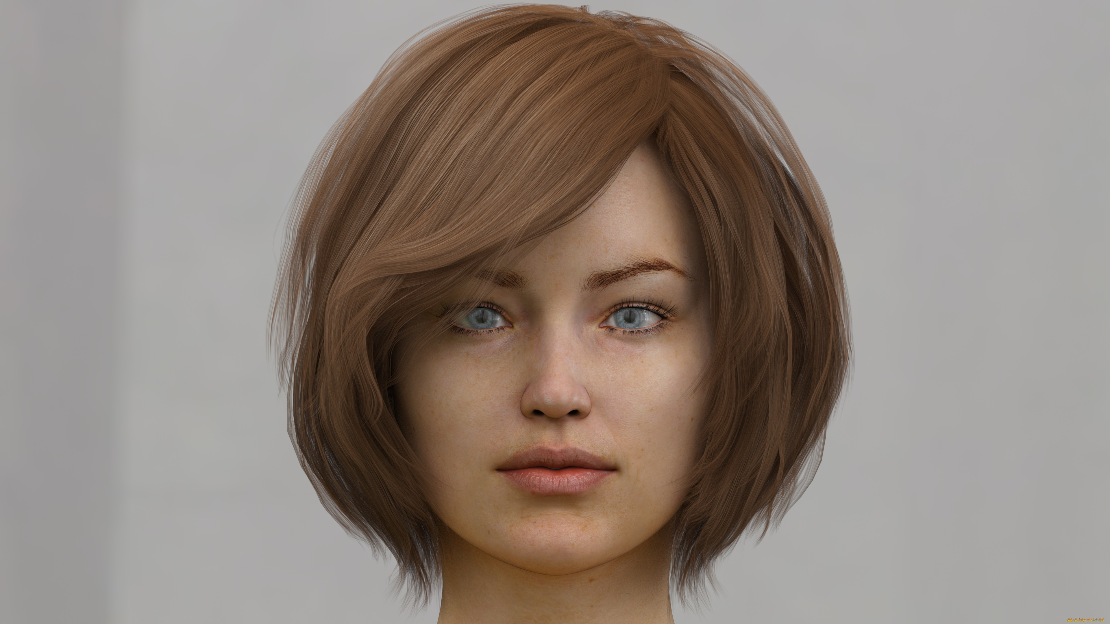 3д, графика, портрет, , portraits, фон, взгляд, девушка