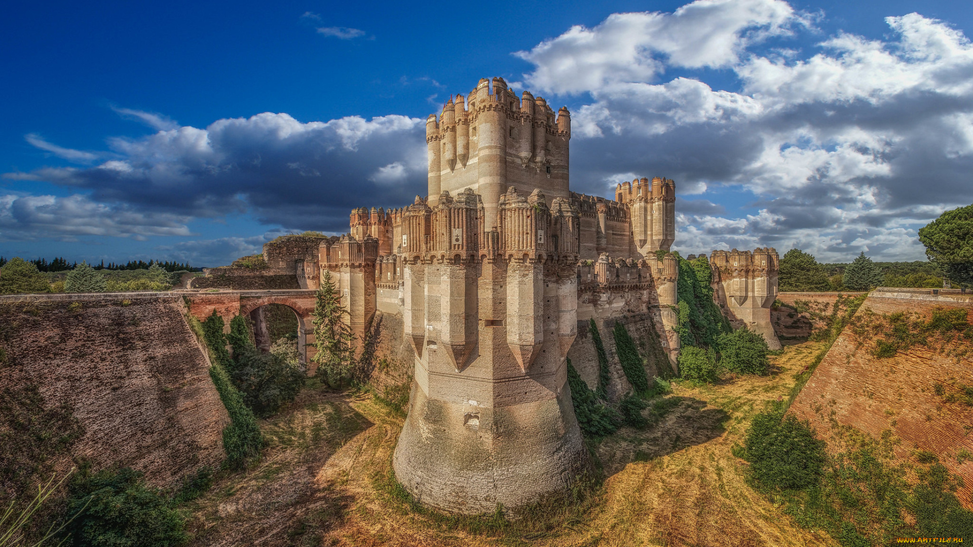 coca, castle, города, замки, испании, простор