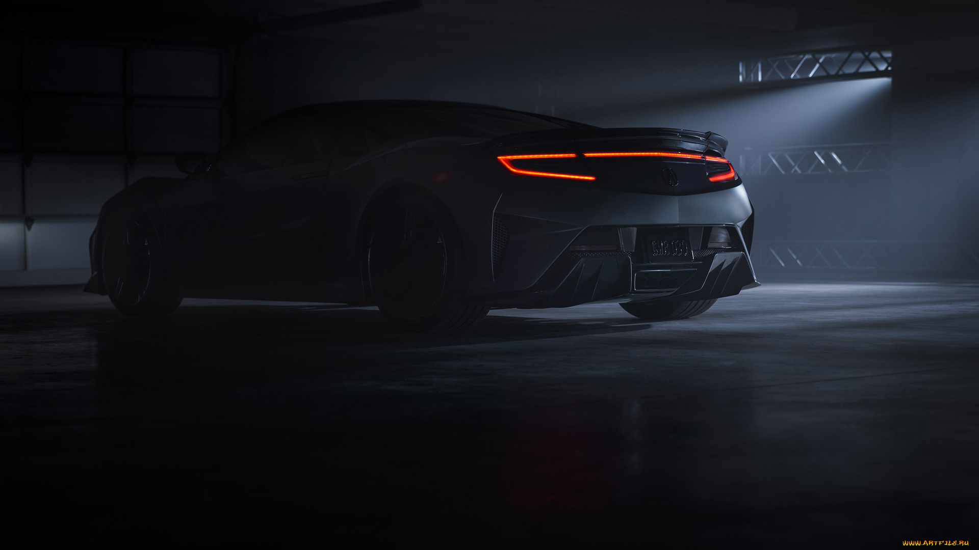 автомобили, acura, 2022, nsx, type, s, 4k, ночь, гараж, новый, вид, сзади, экстерьер, тюнинг, японский, автомобиль, спорткар