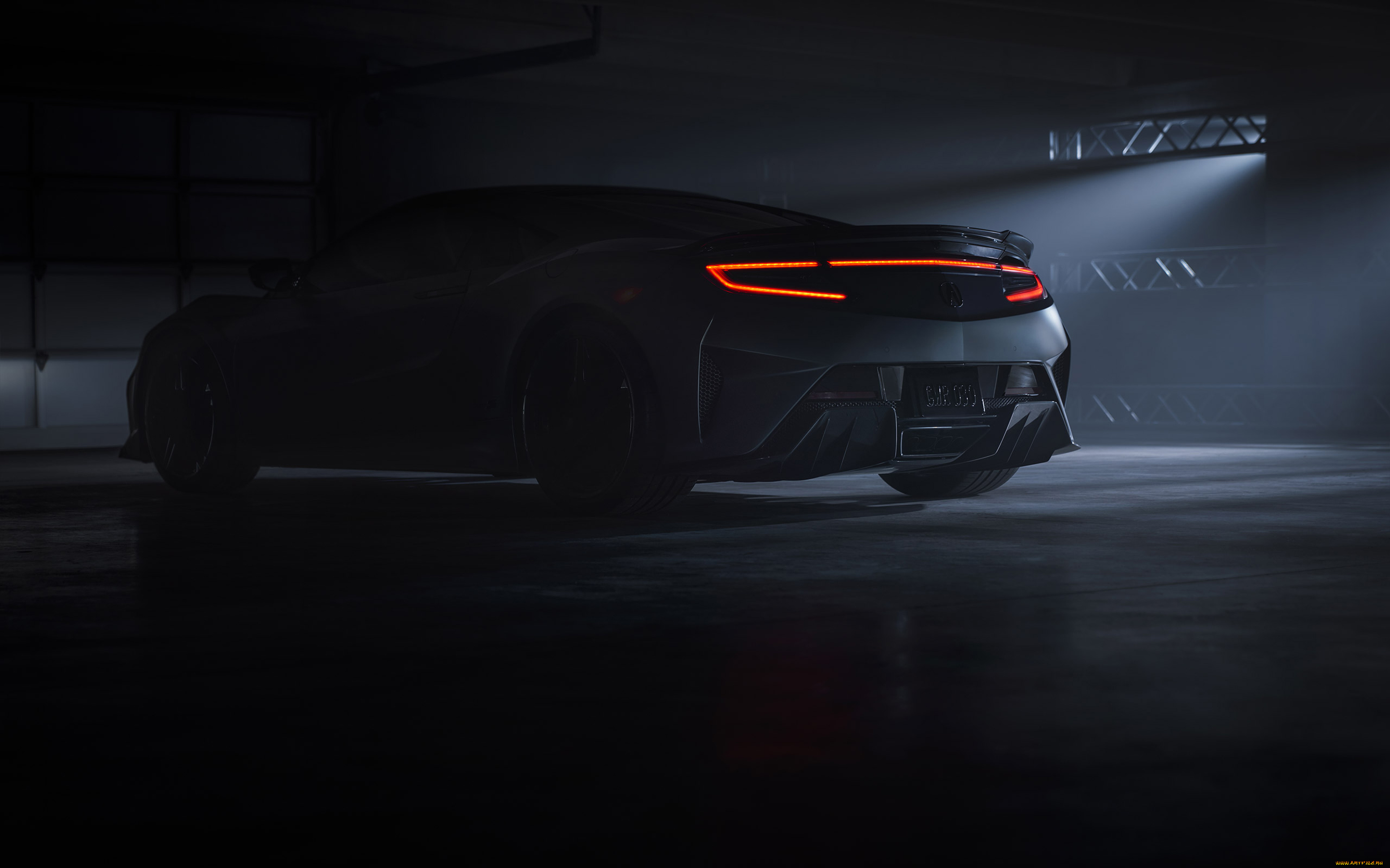 автомобили, acura, 2022, nsx, type, s, 4k, ночь, гараж, новый, вид, сзади, экстерьер, тюнинг, японский, автомобиль, спорткар