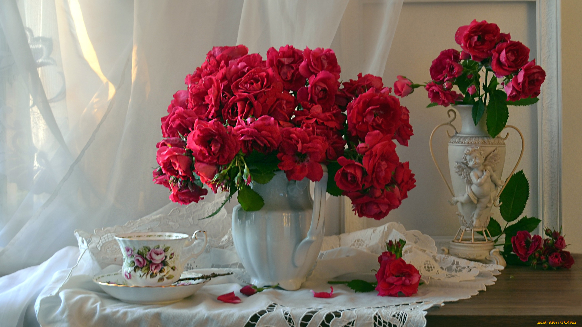 цветы, розы, вазы, букеты