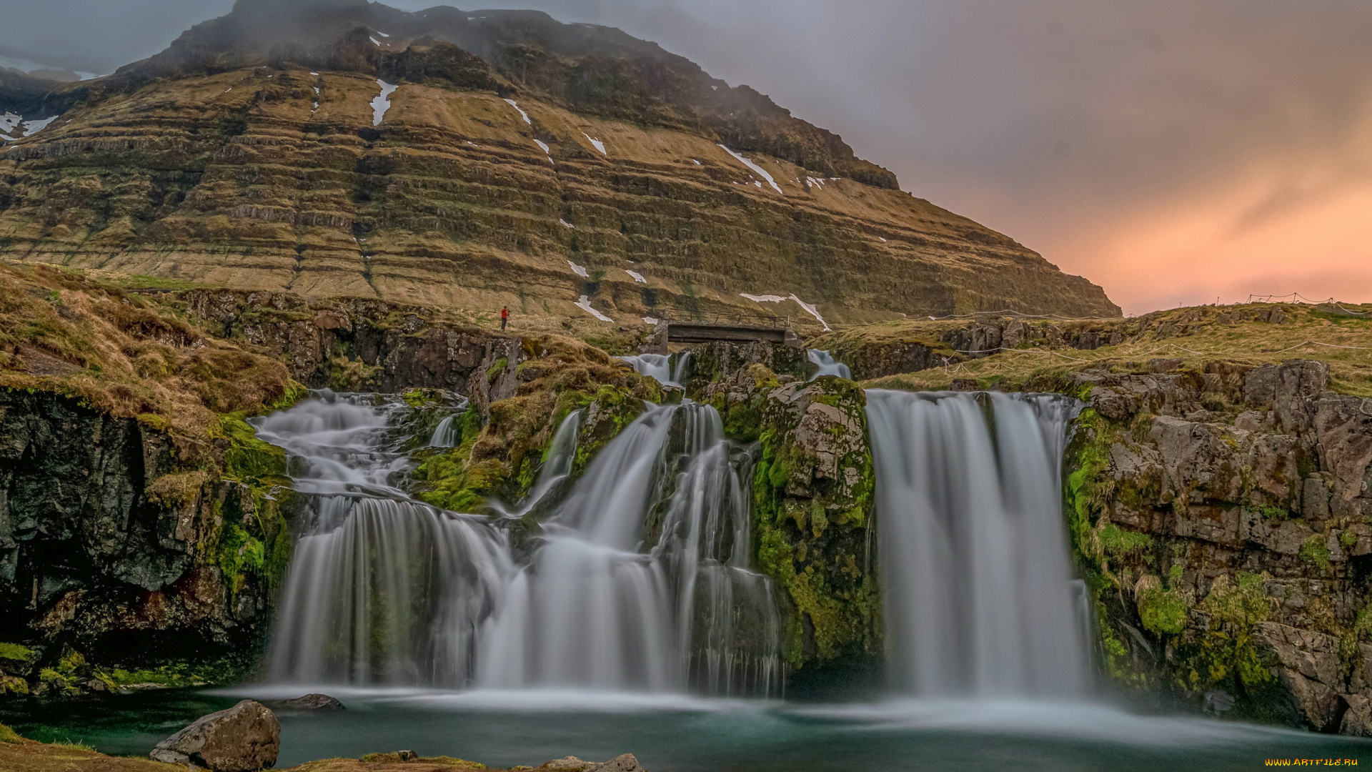 kirkjufellfoss, iceland, природа, водопады
